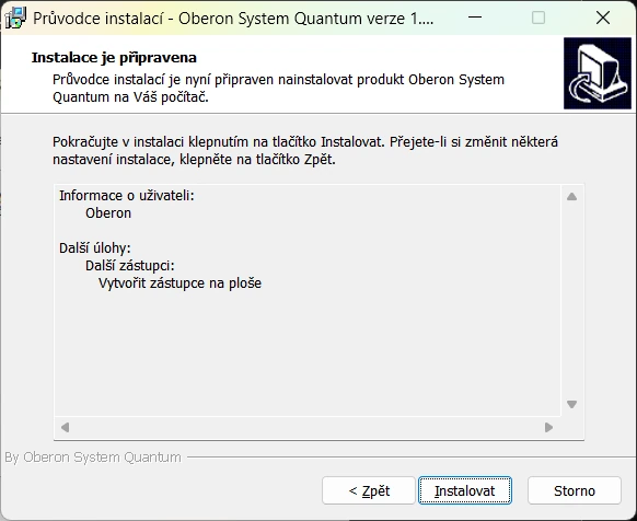 Ukázka postupu v Oberon System Quantum